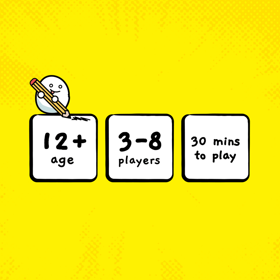 Age 12+, 3-8 Players, 30 Minutes to play